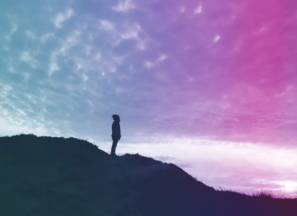 man on hill